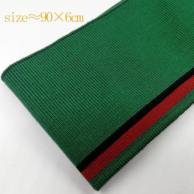 Green red black 2 JIETAI красочные мерсеризованный хлопок трикотажные полосы ребра ткань тканевые аксессуары DIY воротник манжеты подол нижний воротник ничья текстурирование - Цвет: Green red black 2