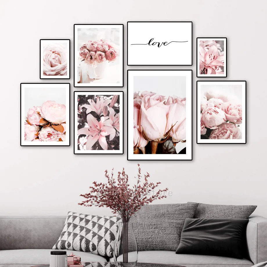 5D алмазная живопись сделай сам Розовая Лилия роза пион цветок цитаты Алмазная