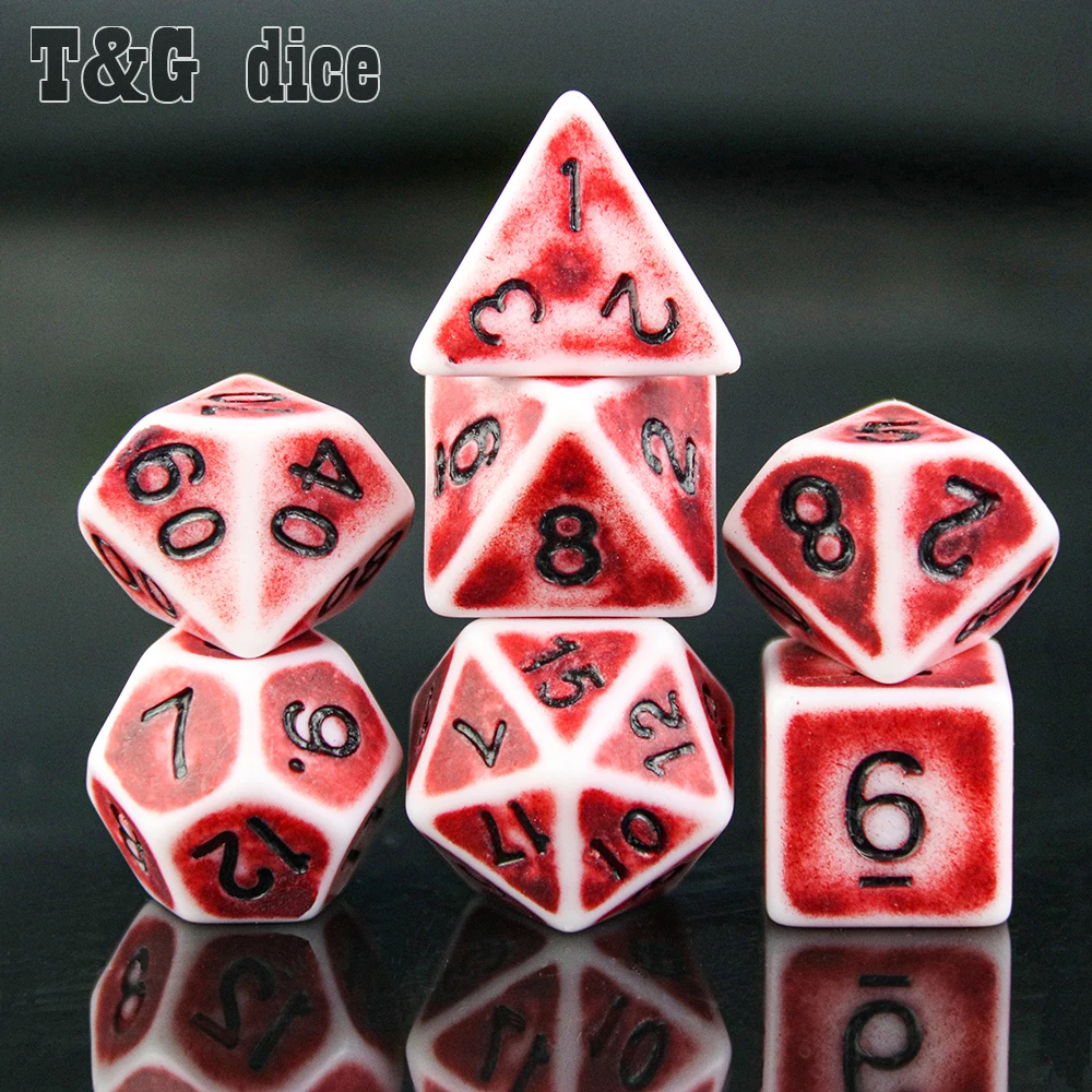 Ретро эффект игральные кости набор 7 шт./компл. + сумка многослойная TRPG Игры игры