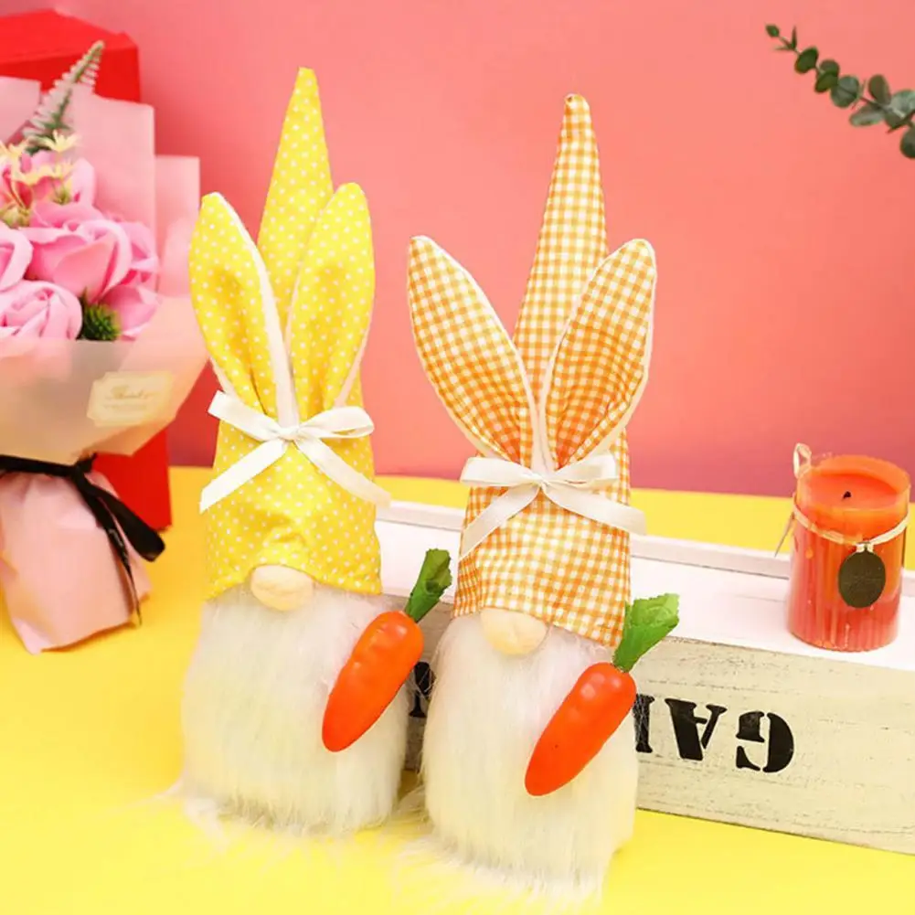 

Яркий внешний вид на удачу Пасхальный весенний кролик гном карликовая кукла для детской комнаты