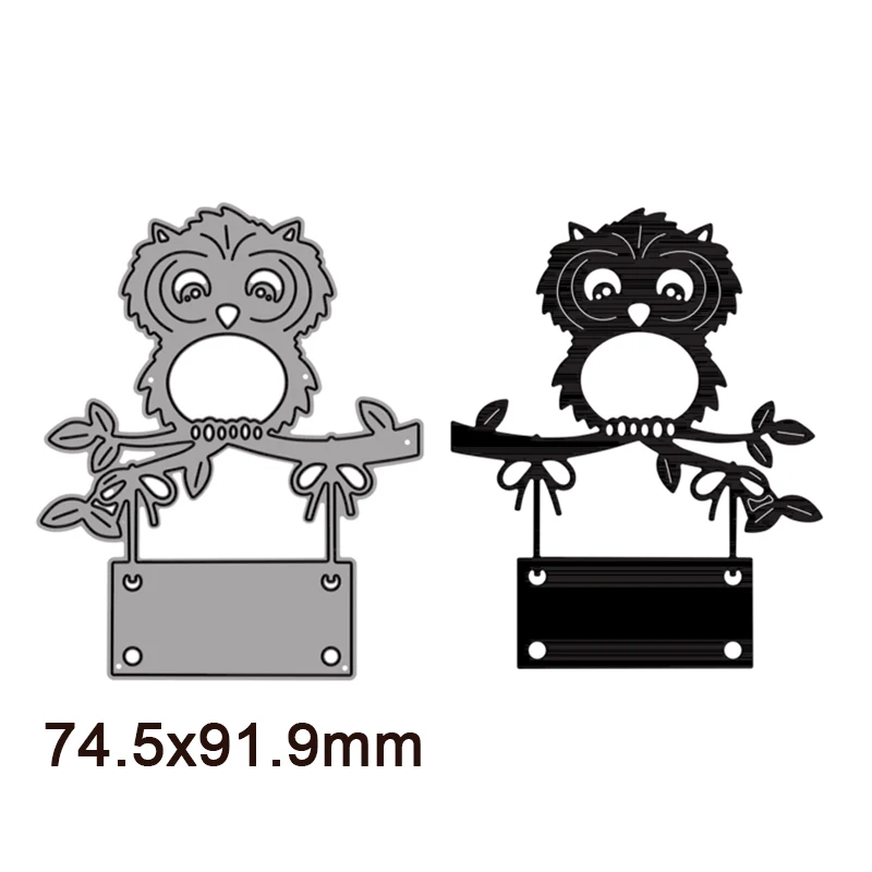 Милые животные Сова Дерево ветка деревянная доска металлические Вырубные штампы