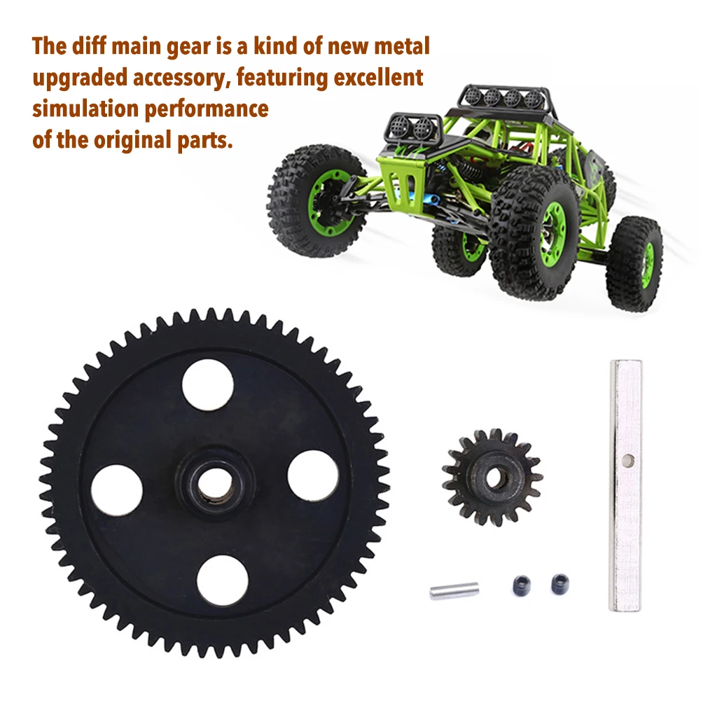 

Diff Main Gear 62T Reduction Gear Metal Spur Gear 0015 Upgraded Parts For Wltoys 12428 12423 1/12 RC Car Crawler Short Course Tr