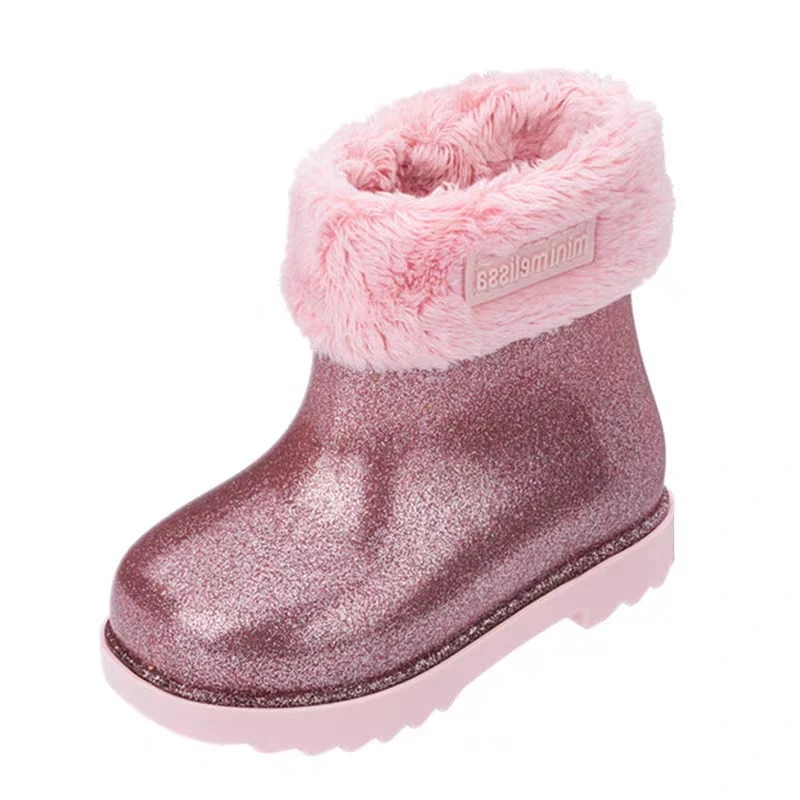Mini Melissa/теплые зимние сапоги для девочек детей новая зимняя детская обувь