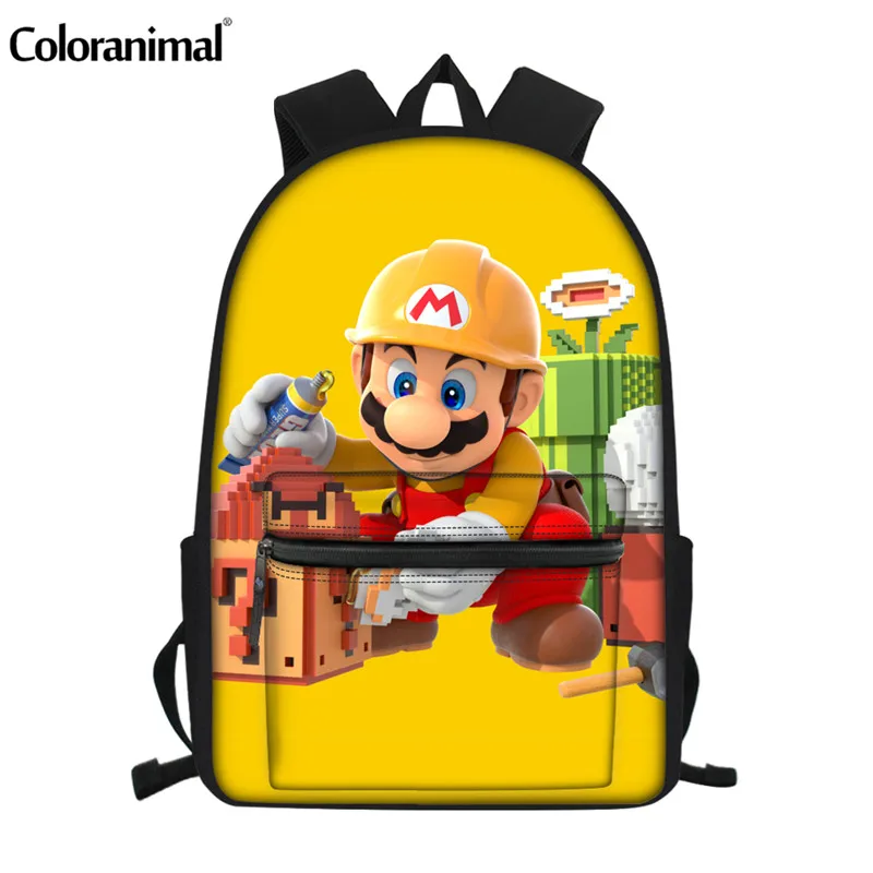 Coloranimal/японский аниме/Super Mario Bros/Школьный рюкзак для девочек и мальчиков, детский рюкзак с 3D принтом, Детский комплект, рюкзак, сумки на плечо - Цвет: HMC1445Z58