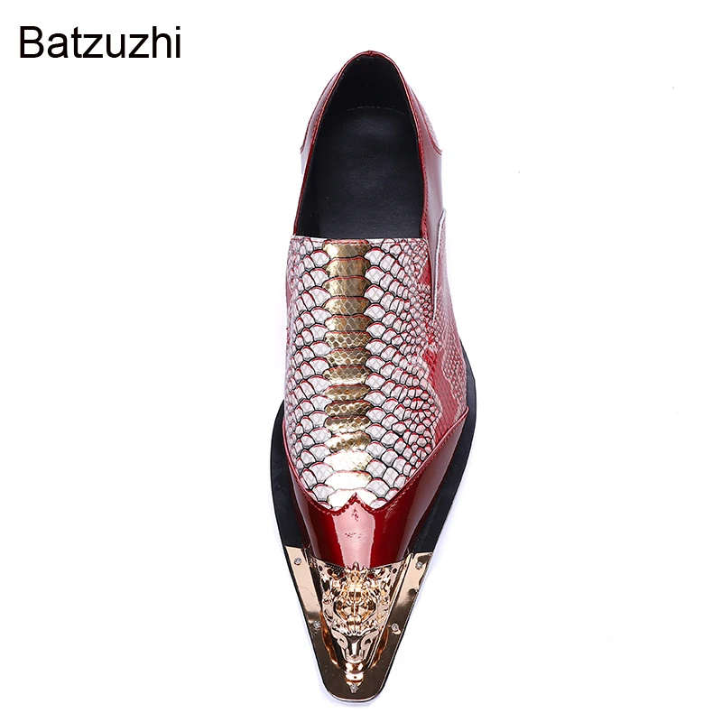 Batzuzhi новый дизайн формальные модельные туфли из натуральной кожи мужские без