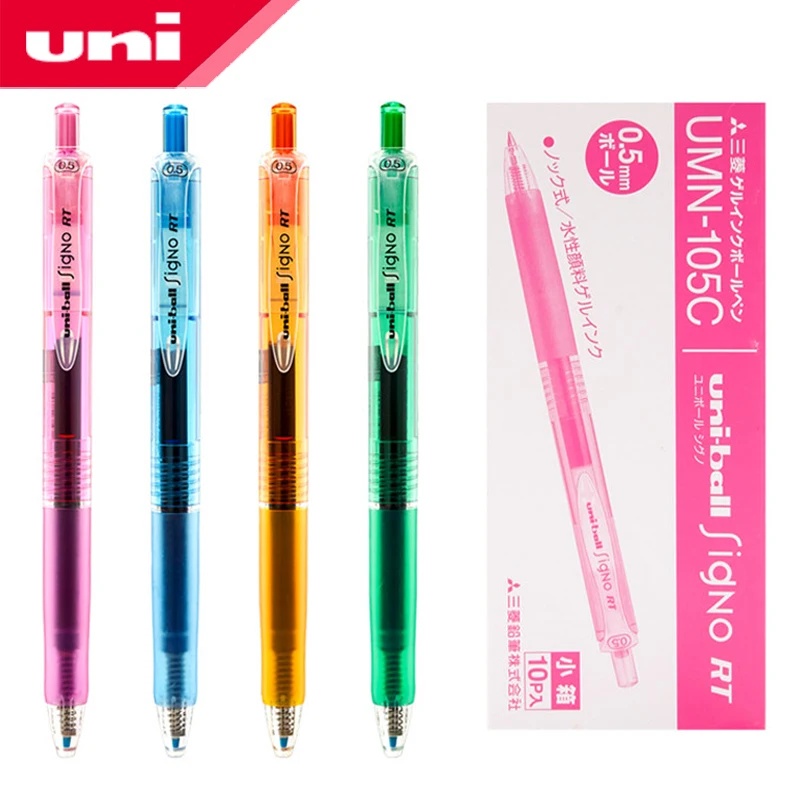 

4Pcs Japanese UNI gel pen UMN-105C 0.5mm translucent pen black refill writing smooth and not easy to interrupt ink