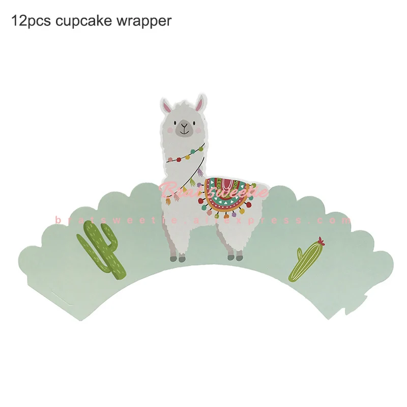 llama wrapper Лама вечерние ламы Альпака бумажные тарелки салфетки для стаканчиков одноразовая соломка принадлежности животные День рождения украшения Дети - Цвет: llama wrapper