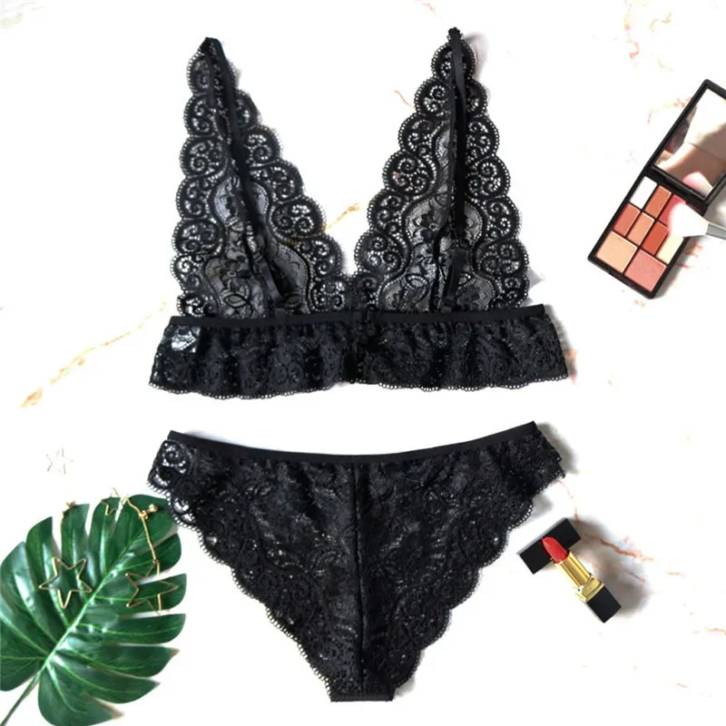 Feminina костюмы Porno женское эротическое кружевное нижнее белье Lenceria Mujer мини-платье большого размера с завышенной линией талии бюстгальтер Танга сексуальное нижнее белье комплект для сна CD