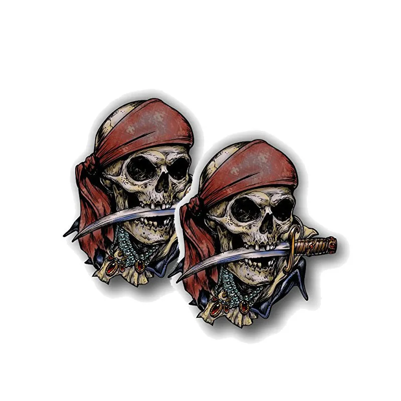

Aliauto 2 X Creative Pirate Skull Car Sticker Reflective Waterproof Automobile Motorcycle Decoration Decal Vinyl,9cm*8cm