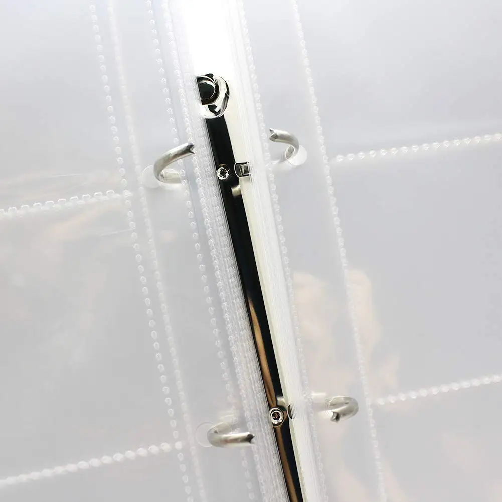 

3 Ring Binder Photo Album Transparent Cover Loose Leaf Page Sheets for 3 5 6 7 Inch Mini Film Ticket Post Card Book Holder