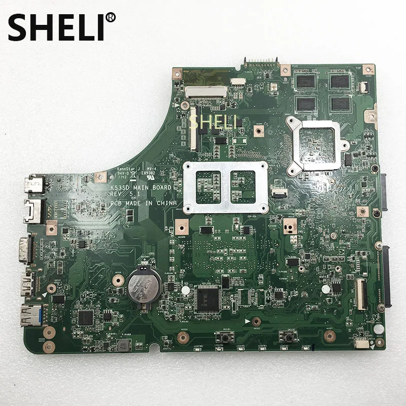 Материнская плата SHELI для ASUS K53SD материнская K53E K53S ноутбука REV 5 1 рабочая модель
