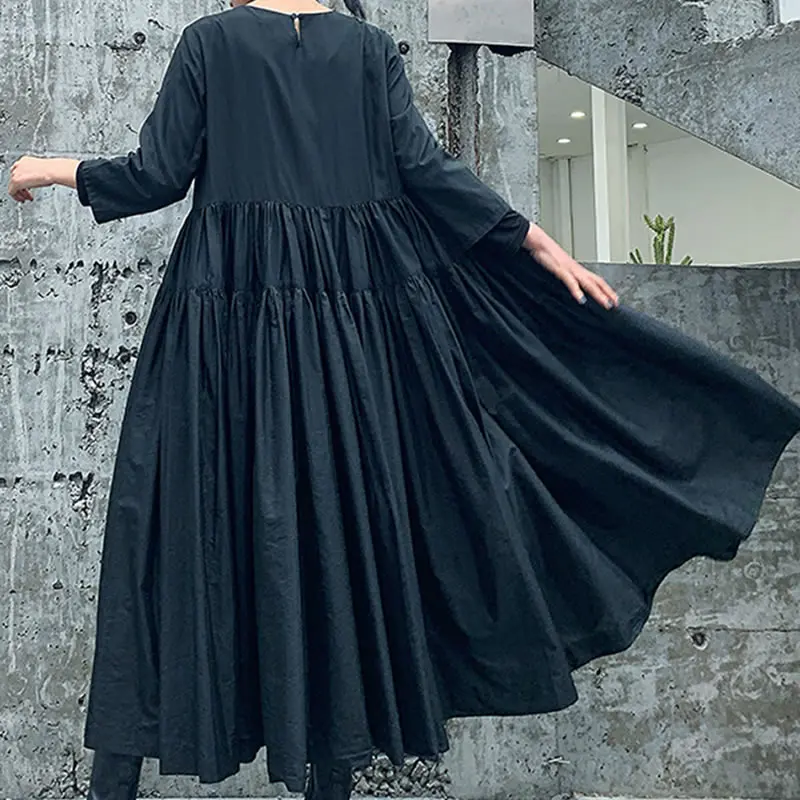 [XITAO] 2019 весенне летнее корейское Модное Новое Женское платье с круглым вырезом