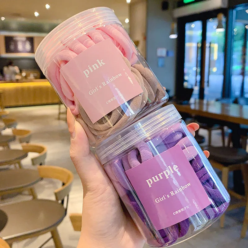 

50PCS Candy Color Hair Band For Women Fashion Elastic Rubber Band Hair Scrunchie Ponytail Holder Hair accessories Headdress