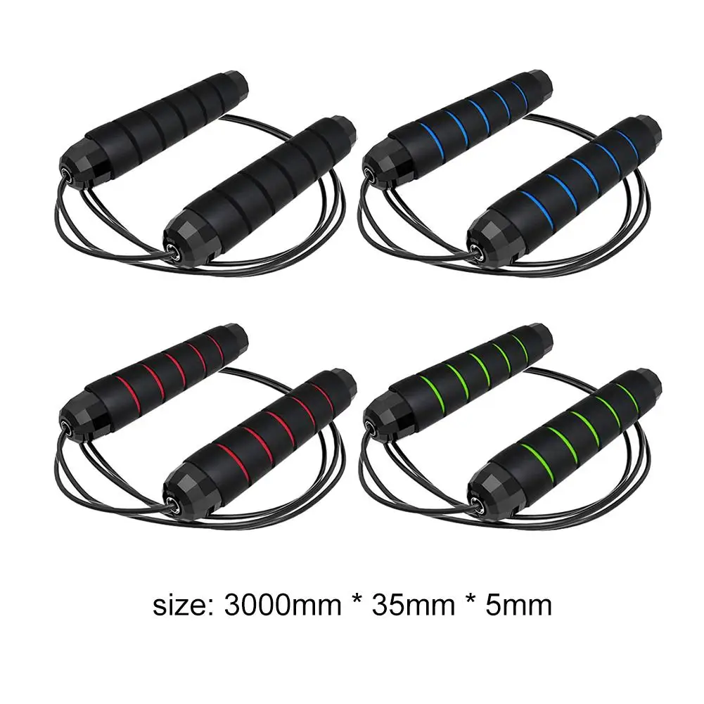 

Steel Jump Wire Weight-bearing Block Bearing Skipping Rope (Black Red)