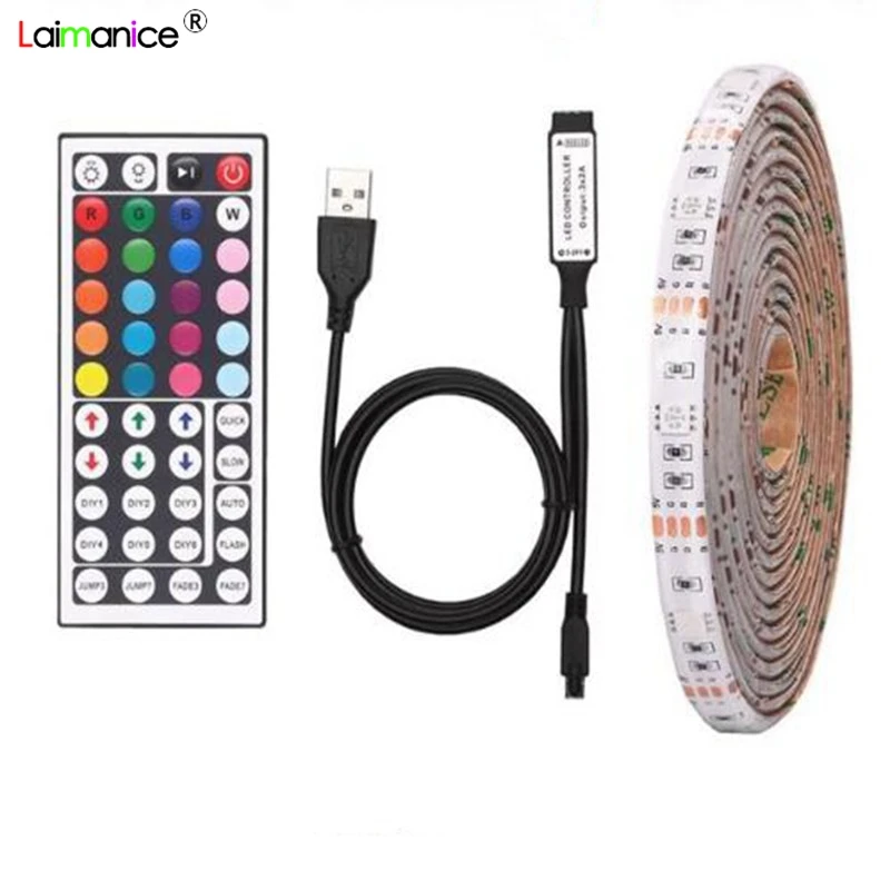 USB RGB Светодиодная лента Водонепроницаемая 5 в 5050 SMD 30led/m полоса света с