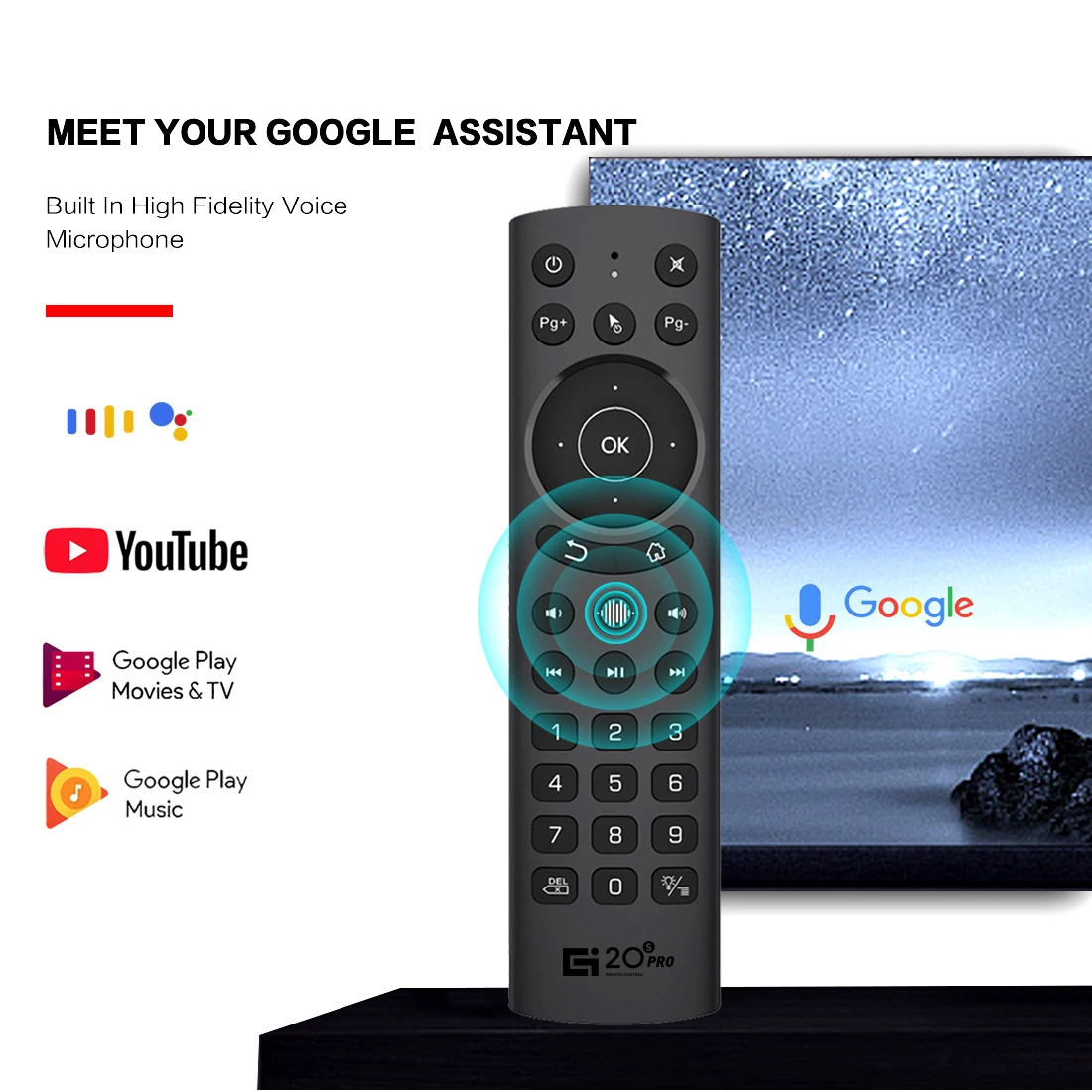 Fly Mouse Голосовое управление Android TV Box Голосовая воздушная мышь Поддержка