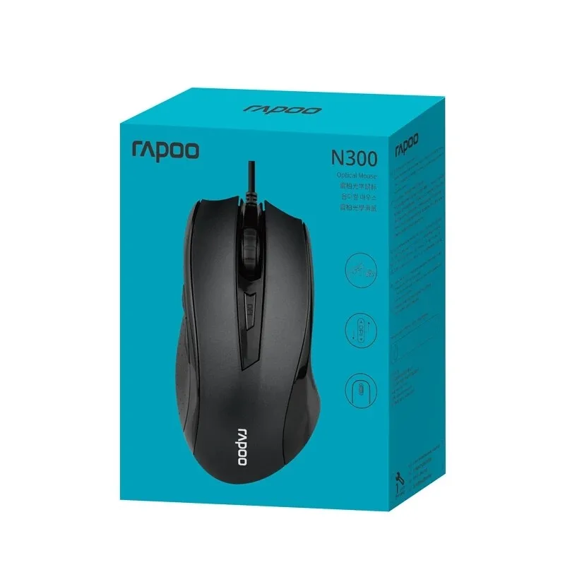 

New Rapoo N300 High-End Wired Optical Professional Gaming Mouse Optical Wired Gaming Mouse With 3 Levels Adjustable