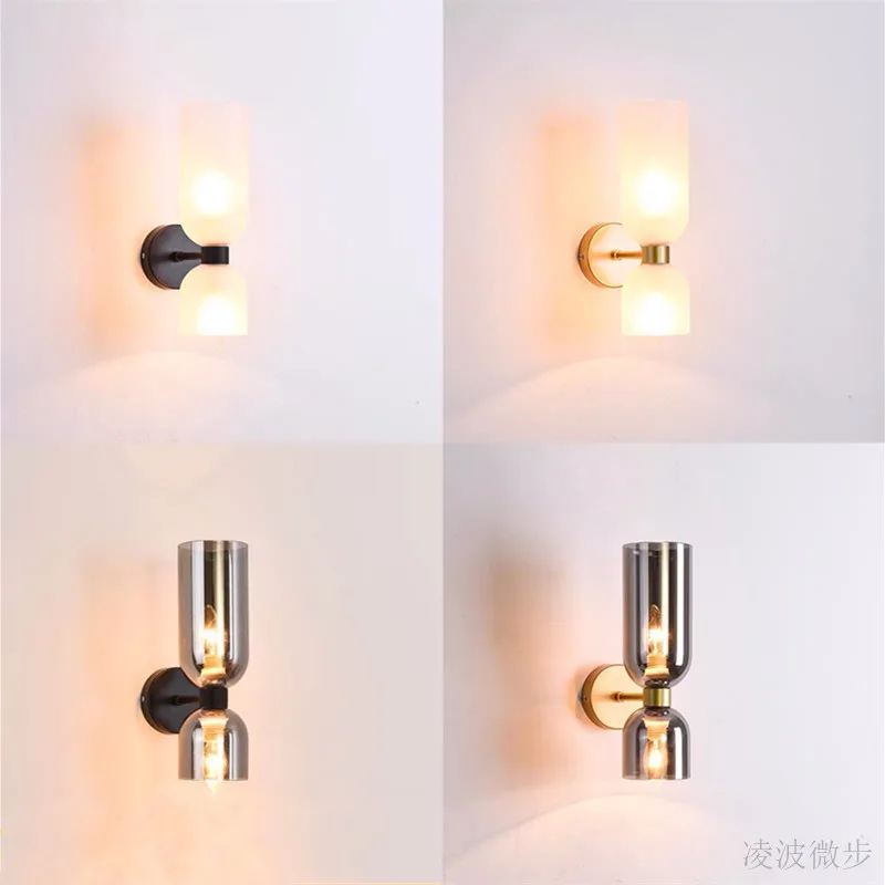 

northern Europe post modern simple led glass Wall lamp living room background wall staircase corridor balcony bedroom bedside