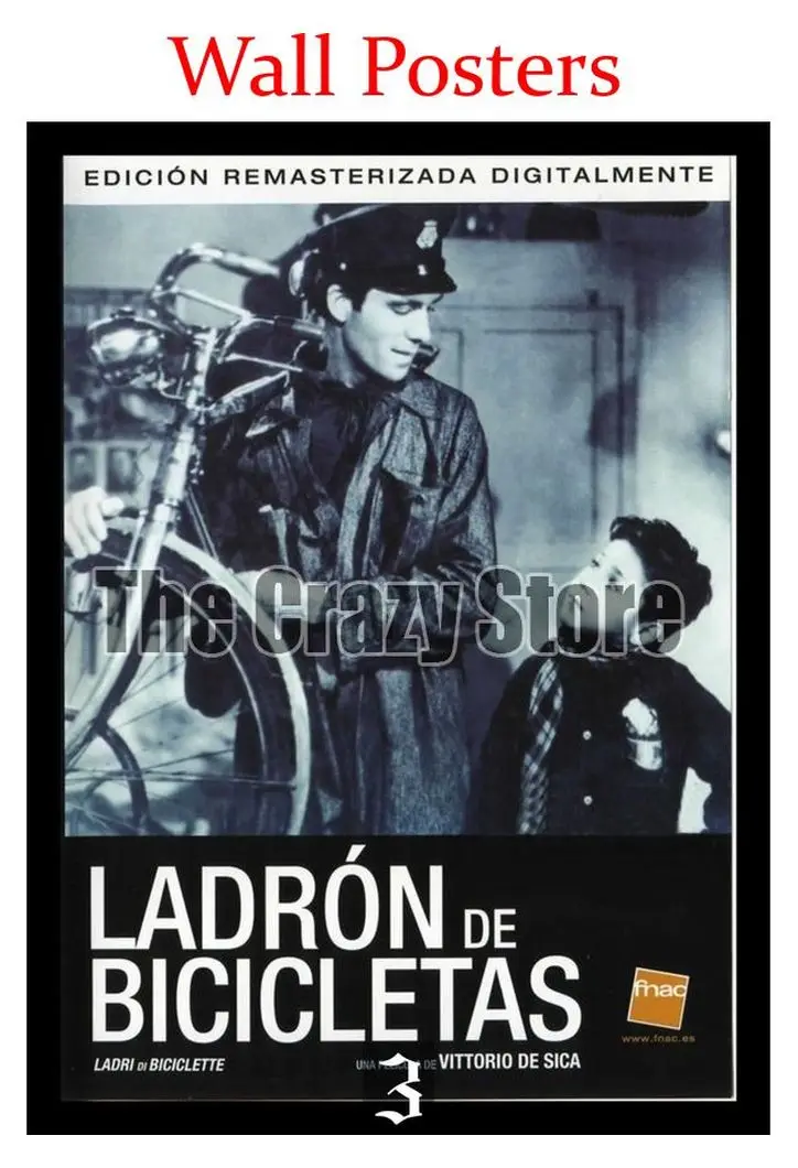 Велосипедные воры классические белые крафт бумажные картины винтажные