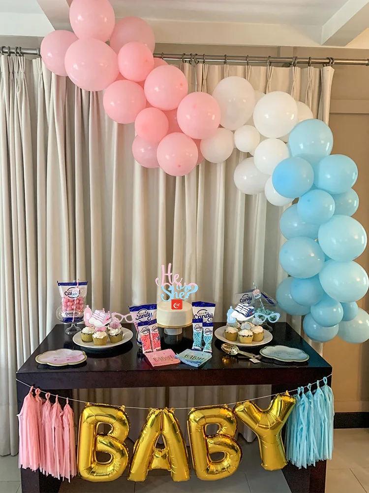 

Gender Reveal Party Girl Or Boy Happy Birthday Cake Topper Party Decor Supplie He Or She Cupcake For Baby Shower Cake Decor Tool