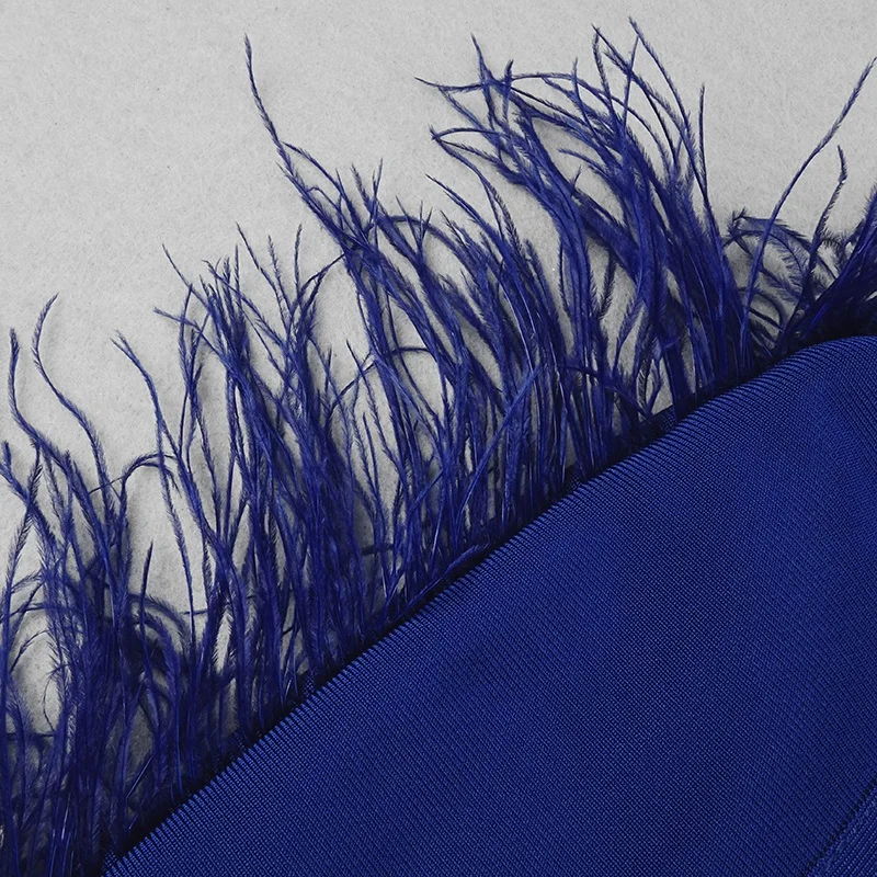 VC Бесплатная доставка 2020 комплект из двух предметов с синими перьями сексуальный