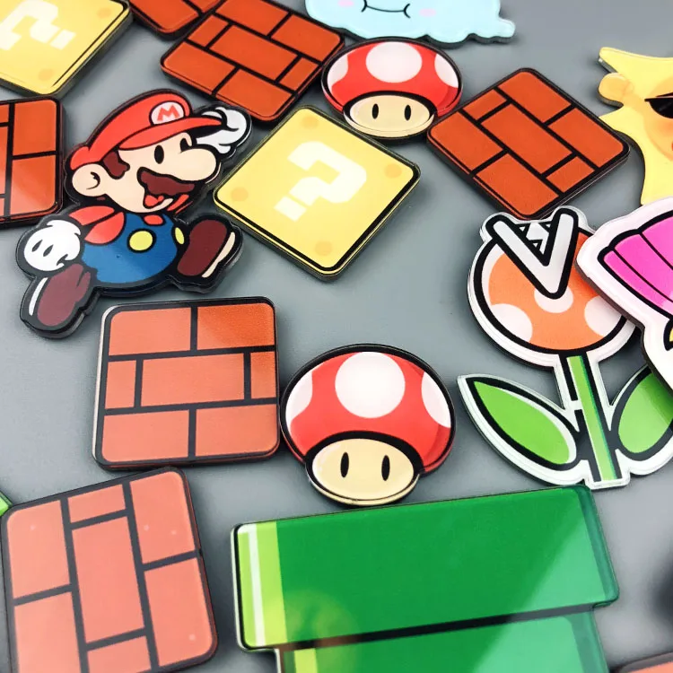 

30Pcs Super Mario Fridge Magnets Refrigerator Japan Cartoon Gaming Cartoon Ice Box Paster Icebox Sticker