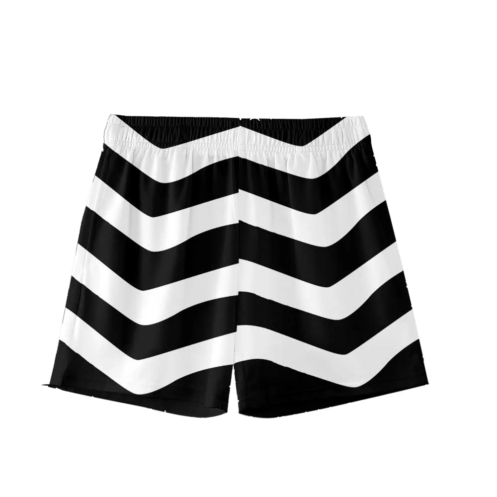 

2021 Summer Seaside Beach Home Large Size Stripe Holiday 3D Printing Quick-Drying Beach Shorts