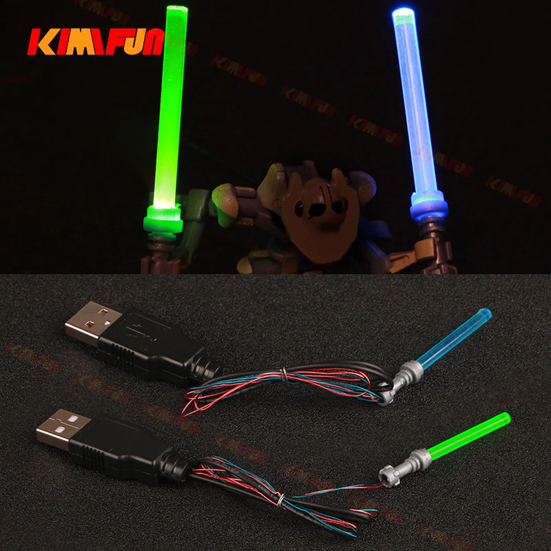 1 шт. Usb СВЕТОДИОДНЫЙ светильник saber MOC фигура Строительные блоки оружие город