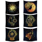 Солнце и луна психоделическая стена Таро гобелен алтарь Таро ткань гадание аксессуары с искусством чакра украшения дома для Bedro