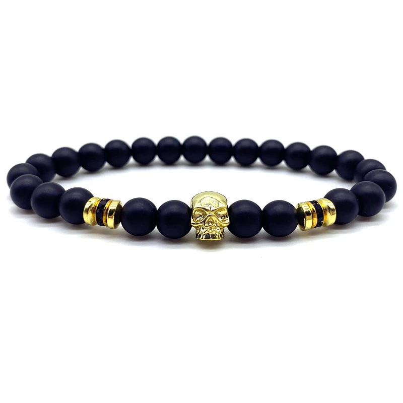 Мужской браслет с черепом и фианитами 2020 дюйма 8 мм | Украшения аксессуары