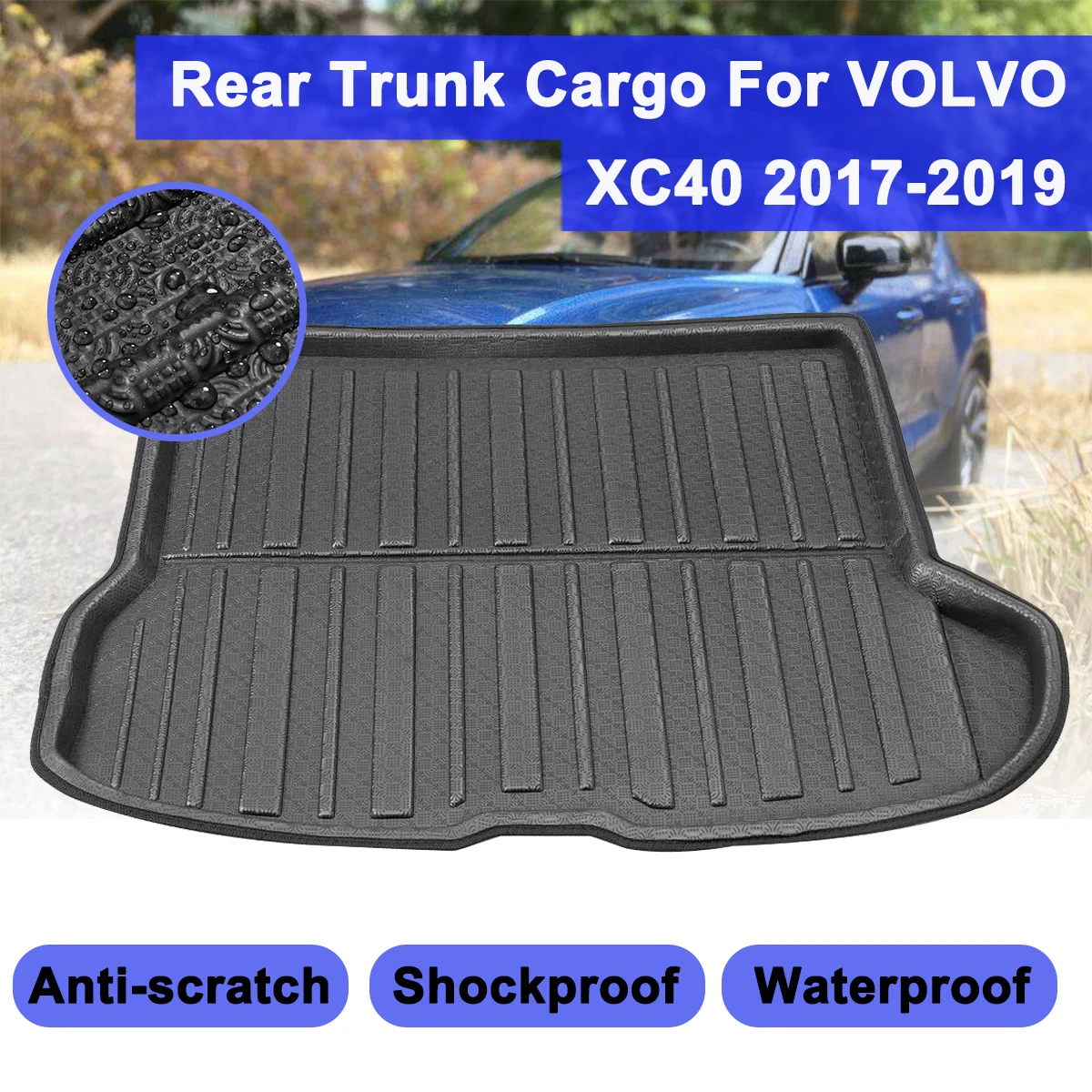 Auto Boot Liner Tray For Volvo XC40 2017 2018 2019 Floor Sheet Carpet Mud Protector Car Rear Trunk Cargo Mat Waterproof |