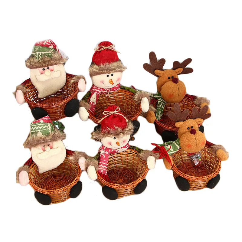 

Рождественская корзина для конфет, Рождественское украшение, лось, снеговик, Санта-Клаус, корзина для дома, подарок для детей, новинка 2021