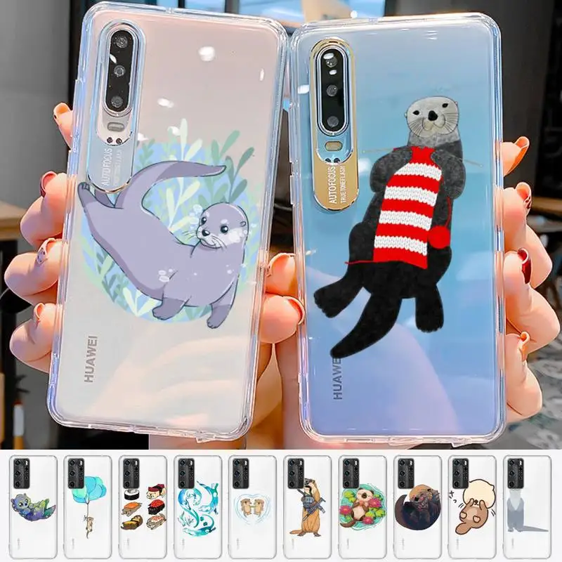 

YNDFCNB Cute animal cartoon otter Phone Case For Huawei P 20 30 40 pro lite Psmart2019 Honor 8 10 20 Y5 6 2019 Nova3E