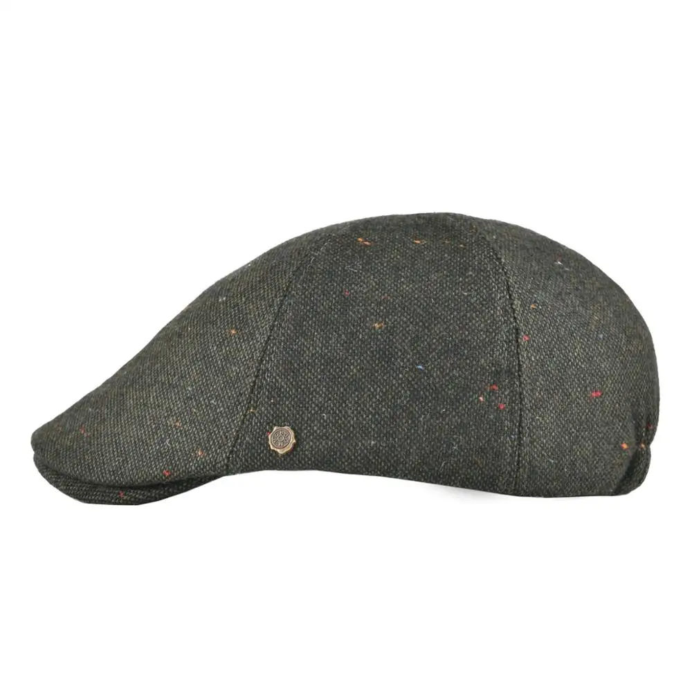 VOBOOM Fall Winter Wool Blend Tweed Flat Cap Men Green Newsboy Caps Warm Cabbies Ivy Hat 180 | Аксессуары для одежды