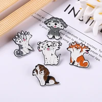 three heads dogs enamel pin custom husky shiba inu schnauzer beagles dalmatian brooch badges clothes bag gift for pets owners