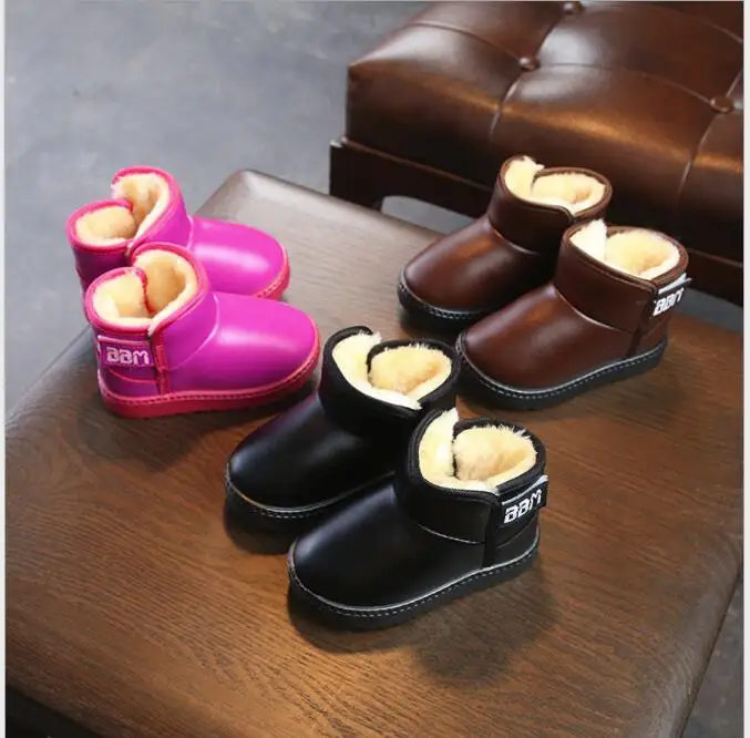 Кожа Детские ботинки обувь для мальчиков и девочек модная мягкая подошва детские