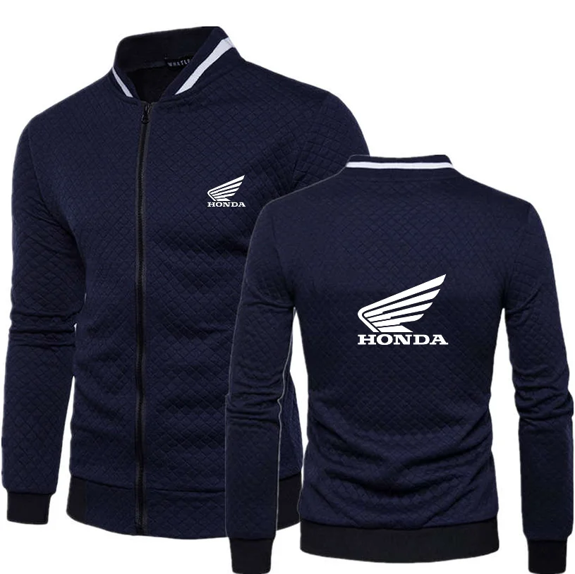 

HONDA Car Wing Logo 2021 Spring Autumn New Men's Fashion All-Match Zipper Jacket High-Quality Solid Color Long-Sleeved Coat