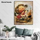 Алмазная живопись с портретом девочки из мультфильма, полноразмернаякруглая Алмазная вышивка, наборы для вышивки крестиком, мозаичная живопись, домашний декор