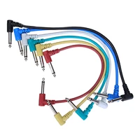 6pcs effect pedal audio plug patch cable lead angle right angle 90 degree connectors for bass guitar cord