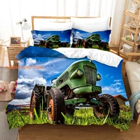 omusiciano old tractor in the alpine meadow print custom bedding set international farm pattern bed decoration duvet cover set
