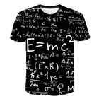Футболка мужская летняя с круглым вырезом, коротким рукавом и 3D-принтом математической физики
