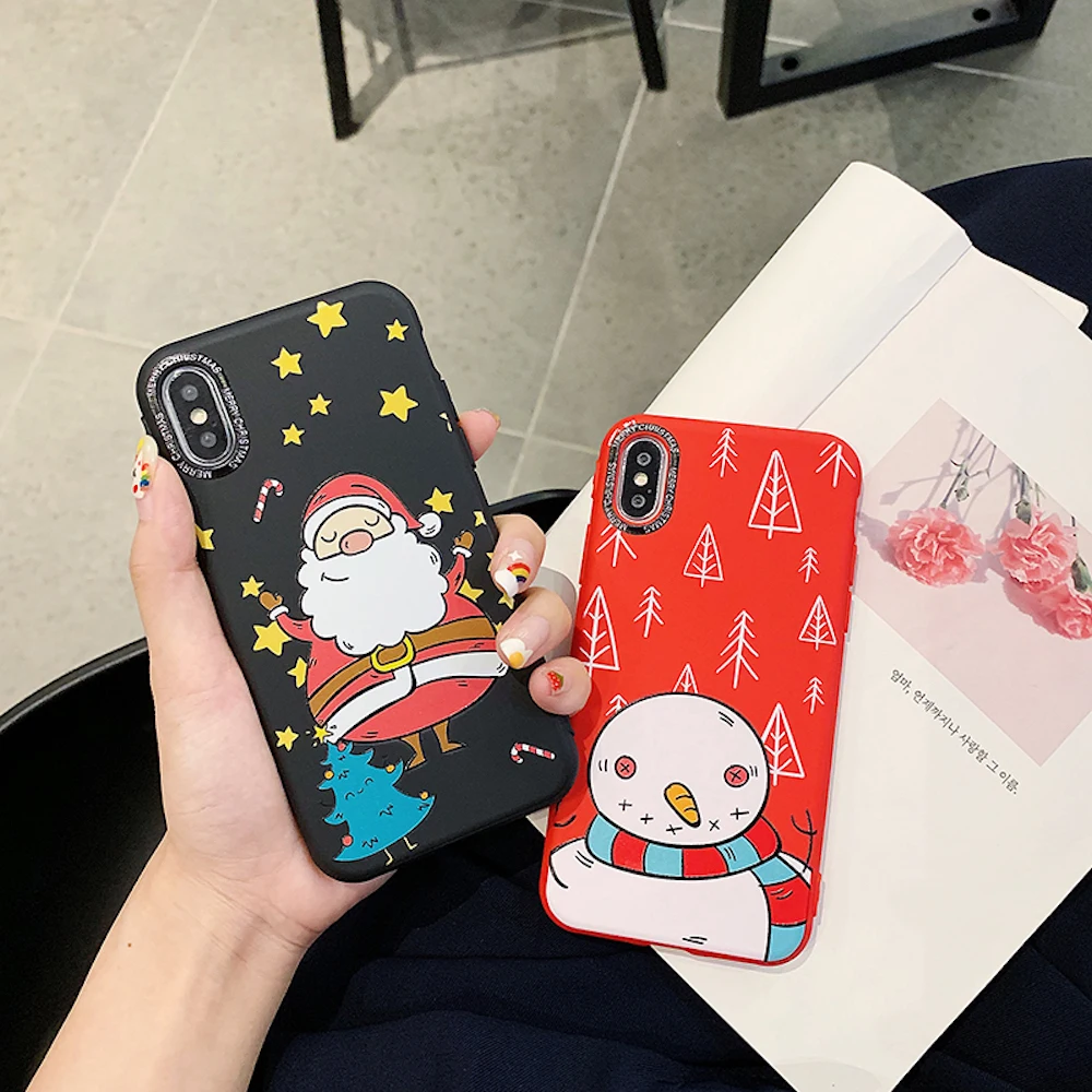 Совершенно новый милый Рождественский подарок мультяшный мягкий чехол для iPhone 11
