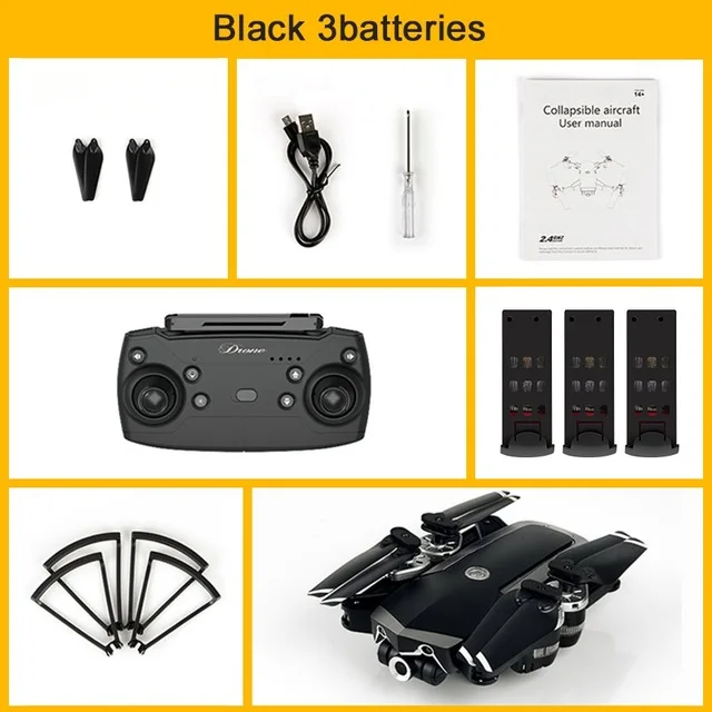 Black 3 Battery JDRC JD-20S JD20S PRO WiFi FPV w/5MP 1080P HD камера 18 минут время полета складной Радиоуправляемый Дрон Квадрокоптер RTF - Цвет: Black 3 Battery