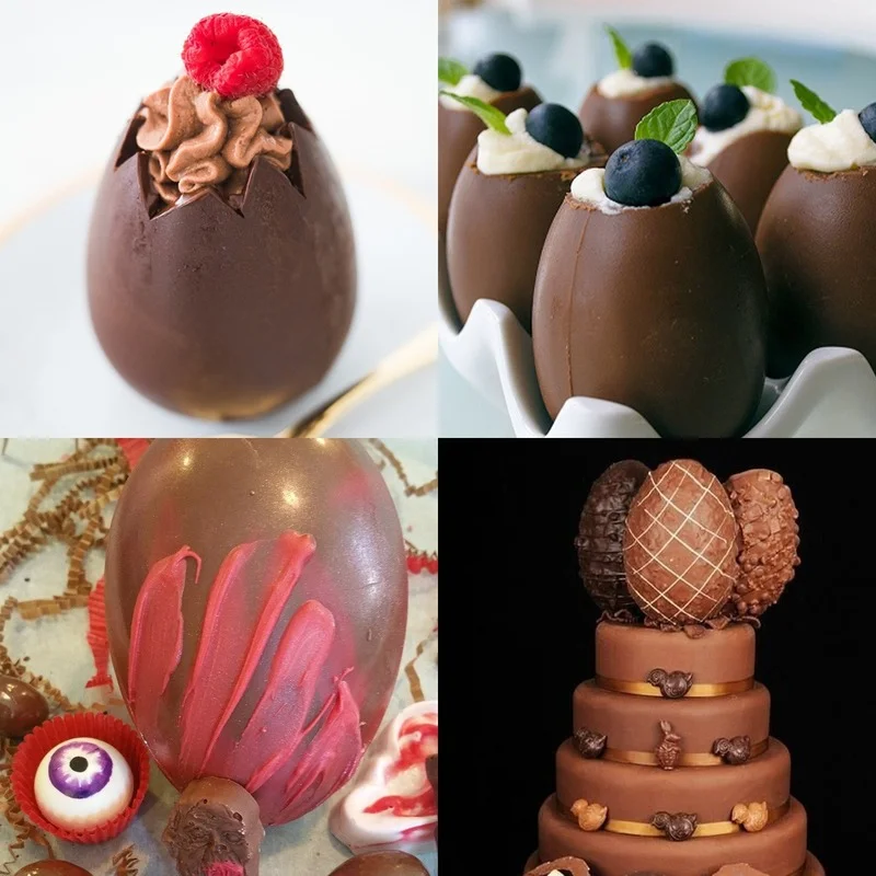 

3D Chocolate Molds Happy Easter Bunny Egg Rabbit Chocolate Mould Plastic Baking Pastry Bakery Cake Decorating Baking Tools