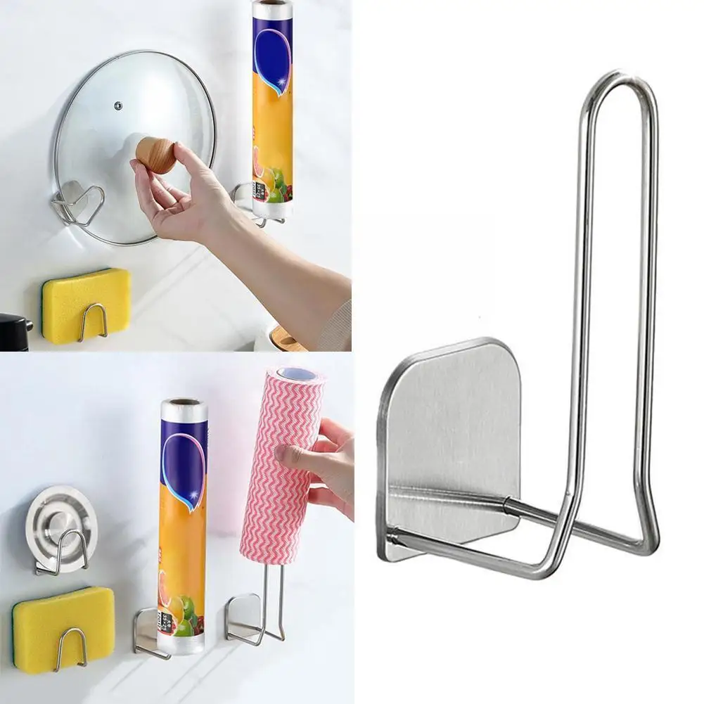 

Kitchen Sponges Drain Drying Rack Adhesive Drain Drying Kitchen Steel Rack Wall Hooks Accessories Self Q6H3