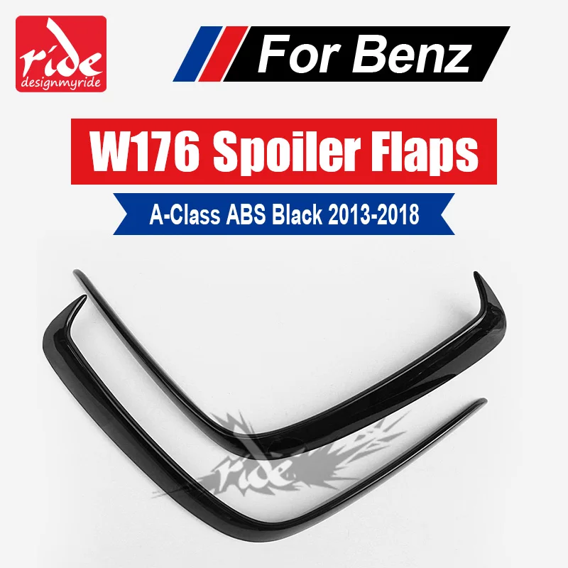 W176RSFARSYC 2 шт. Черный Abs задний бампер сплиттер Спойлеры Canard для Mercedes Benz класс W176 Спорт A200 A250 A45 Для Amg 2013-18 - Цвет: W176RSFARSYC