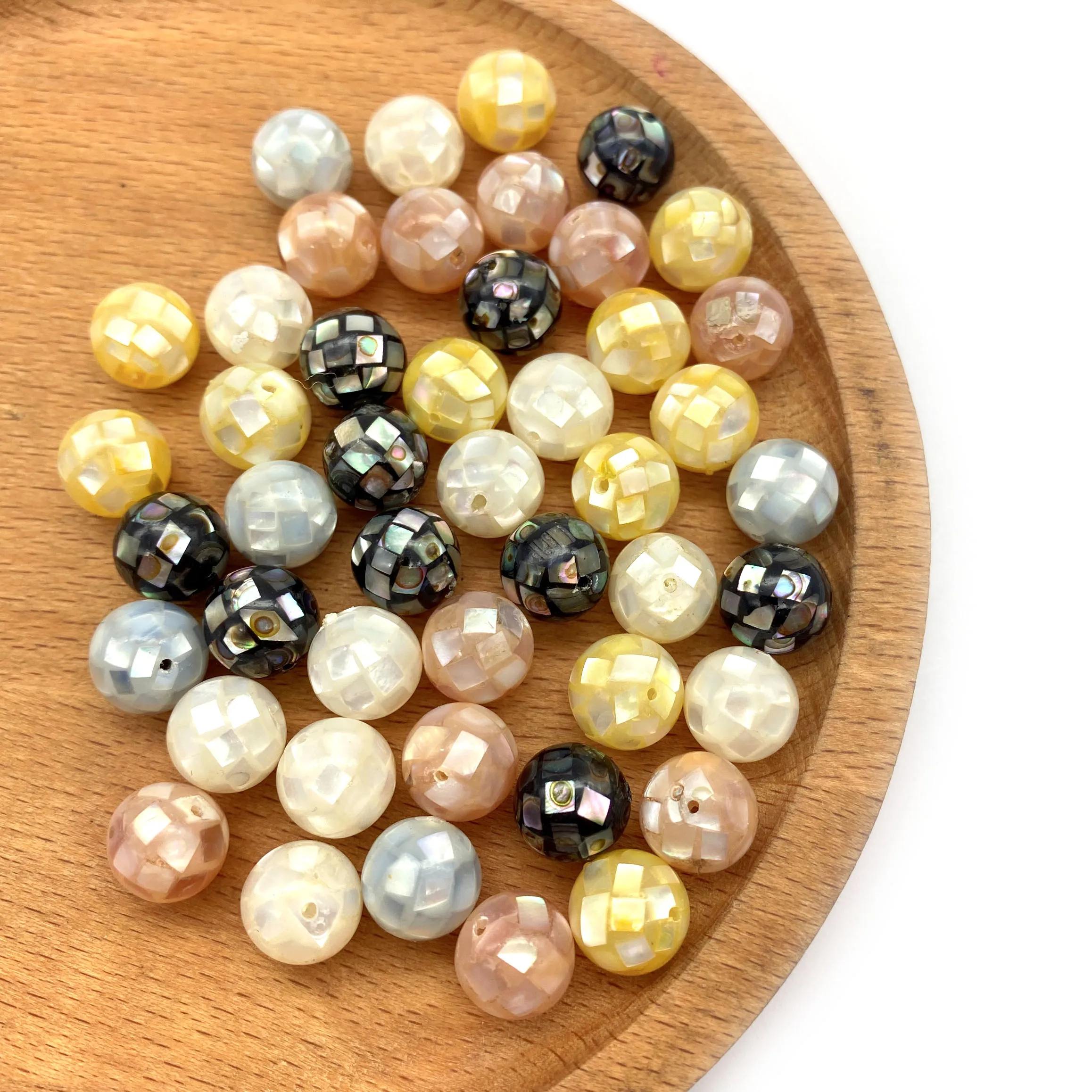 

2pcs/pack Natural Sea Shell Loose Beads Round Shape Circular Cross Section 8-14mm Size 5 Colors DIY for Making Necklace Earrings