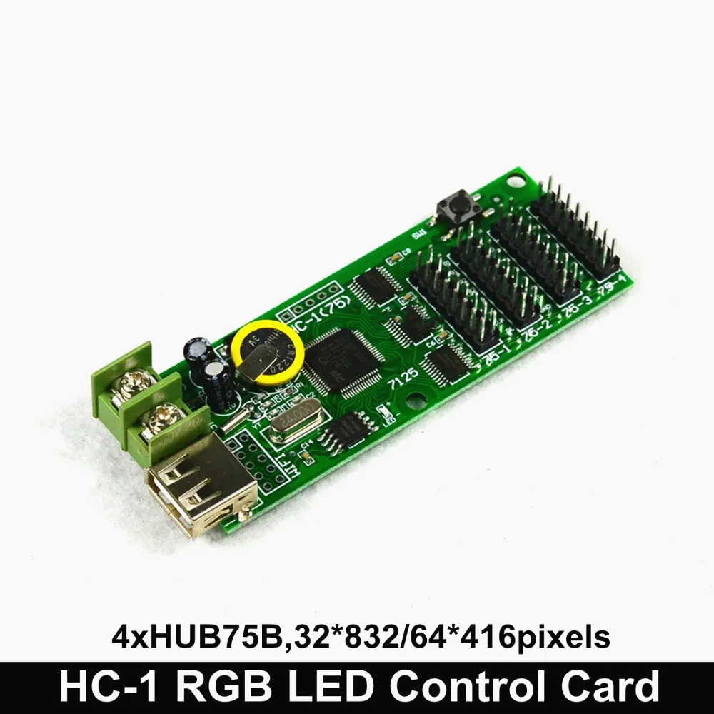Cheap HC-1W full color WiFi control card supports picture neon scroll text mobile phone input P4 P5 P6 P8 P10mm LED module | Лампы и