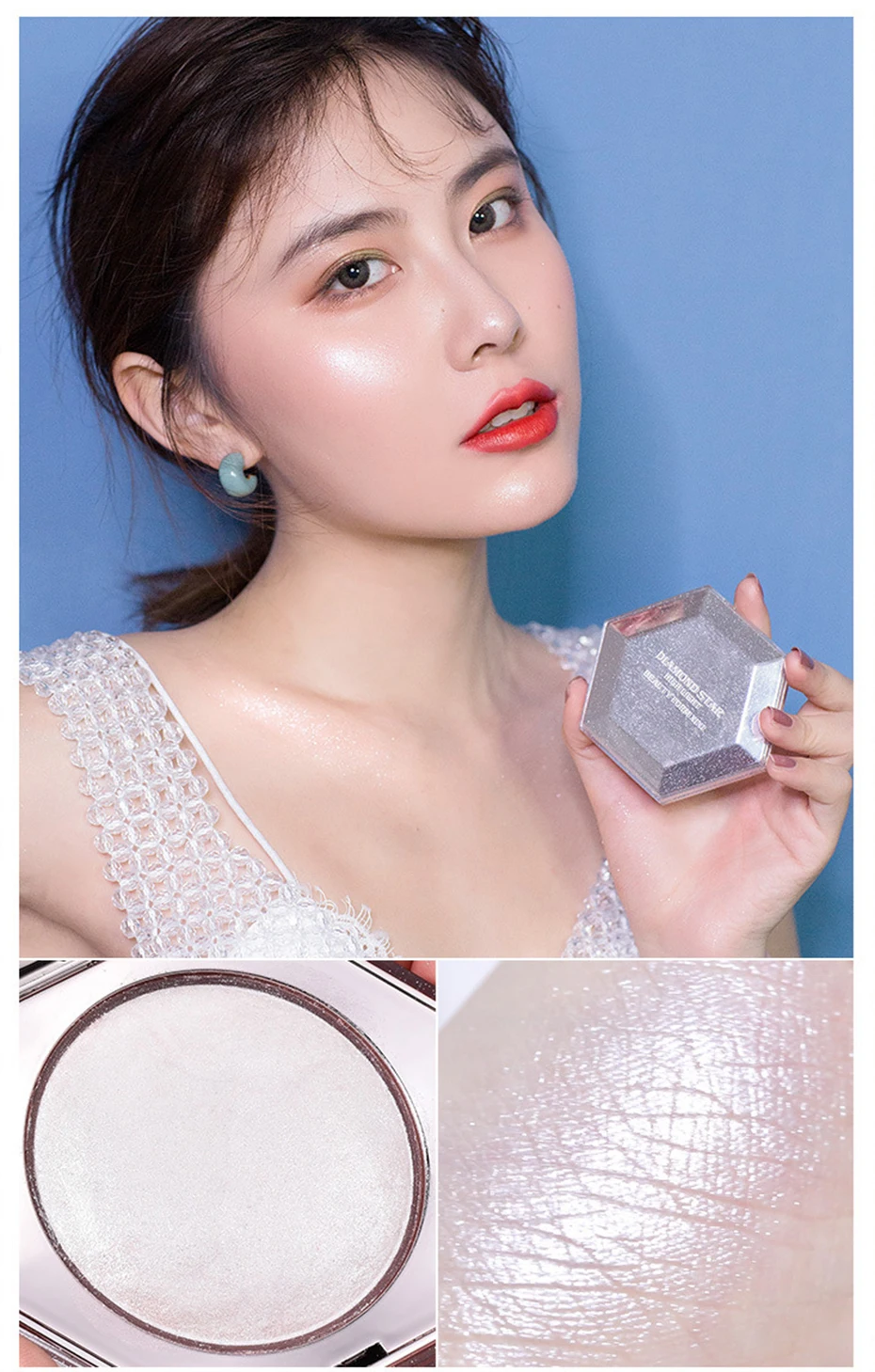 Glow Kit Highlighter Makeup Shimmer Powder Highlighter Palette Base Illuminator Highlight Face Contour Golden Bronzer