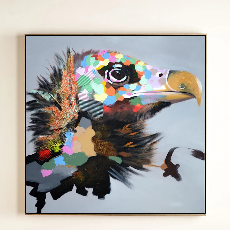 100%Handpainted Abstract Eagle Oil Paint On Canvas Art Painting Gift Home Decor Living Room Wall Adornment Picture FreeShi | Дом и сад